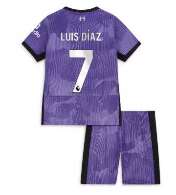 Liverpool Luis Diaz #7 Tredje Kläder Barn 2023-24 Kortärmad (+ Korta byxor)